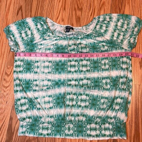 Chaps Green Tie Dyed Top, Medium - Picture 5 of 7